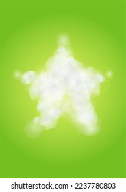 Abstract Green Background with Golden Circular Spot Lights.  Vibrant Sunlight  Summer and Spring Texture. Bokeh Blurry Template. Shiny Gradient Cover. Festive Christmass and New Year Snow on Green. 