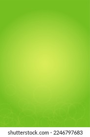 Abstract Green Background with Golden Circular Spot Lights.  Vibrant Sunlight  Summer and Spring Texture. Eco and Environment Page Design. Defocused Fresh Leaf Print.  Shiny Gradient Cover.