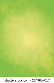 Abstract Green Background with Golden Circular Spot Lights.  Vibrant Sunlight  Summer and Spring Texture. Eco and Environment Page Design. Defocused Fresh Leaf Print.  Bokeh Blurry Template.