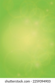 Abstrakter grüner Hintergrund mit goldenem kreisförmigem Hintergrund.  Lebhafter Sonnenschein Sommer und Frühlingsgefühl. Design der Ökosystem- und Umweltseite. Fresh Leaf Print entfochten.  glänzende Farbdecke.