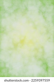 Abstract Green Background with Golden Circular Spot Lights.  Vibrant Sunlight  Summer and Spring Texture. Bokeh Blurry Template. Shiny Gradient Cover. Festive Christmass and New Year Snow on Green. 