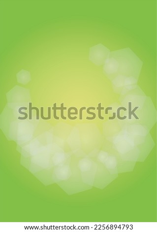 Abstract Green Background with Golden Circular Spot Lights.  Vibrant Sunlight  Summer and Spring Texture. Bokeh Blurry Template. Shiny Gradient Cover. Festive Christmass and New Year Snow on Green. 