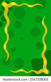 Abstract green background with golden elements. Vector illustration of background.