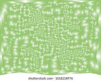 Abstract green background with gradient circles, bubbles. Beautiful background with particles. Vector clip art.