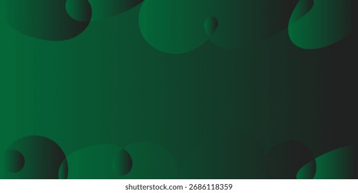Fondo verde Abstractas con círculos degradados y curvas suaves. Modelo geométrico moderno, diseño minimalista de la textura para los conceptos digitales, de la naturaleza, y del eco.