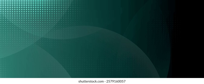 Abstract green background with a gradient green color and dotted texture. The background features overlapping circular patterns. Gradient patterned background vector. Green background.