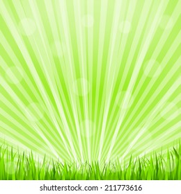 Abstract green background with grass, vector eps10 illustration