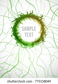 Abstract green background with grunge circle. Vector illustration