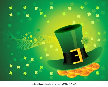abstract green background with hat  vector illustration