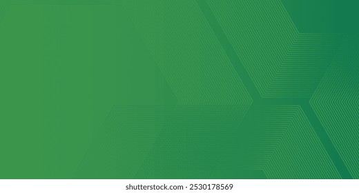 Abstract green background with hexagon shadow lights pattern. Colorful green design simple art