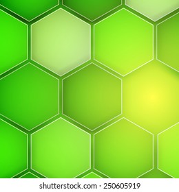 Abstract green background hexagon. Vector illustration. Clip-art
