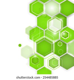 Abstract green background hexagon. Vector illustration. Clip-art