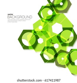 Abstract green background hexagons