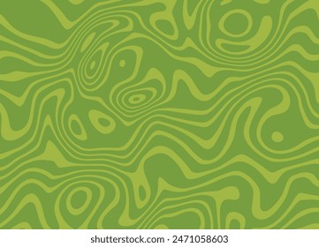 Abstract green background with hypnotic dizzy wavy lines pattern. Fresh and natural background