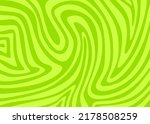 Abstract green background with hypnotic wavy lines pattern. Fresh and natural background