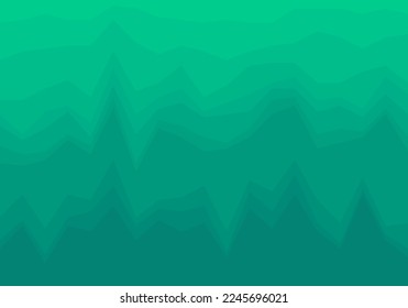 Abstract green background with hypnotic wavy lines pattern. Fresh and natural background