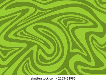 Abstract green background with hypnotic wavy lines pattern. Abstract oil painting texture