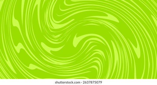Abstract green background with hypnotic wavy lines pattern. Fresh and natural background