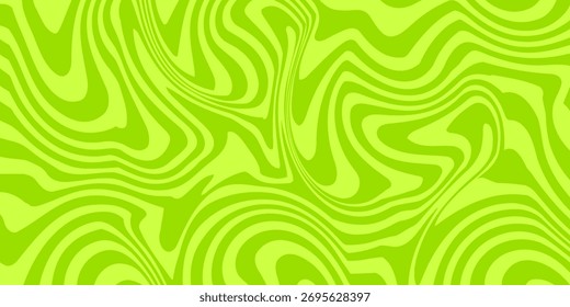 Abstract green background with hypnotic wavy lines pattern.