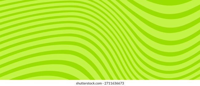 Fundo verde abstrato com padrão de linhas onduladas hipnóticas. Fundo fresco e natural