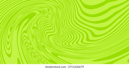 Fundo verde abstrato com padrão de linhas onduladas hipnóticas. Fundo fresco e natural