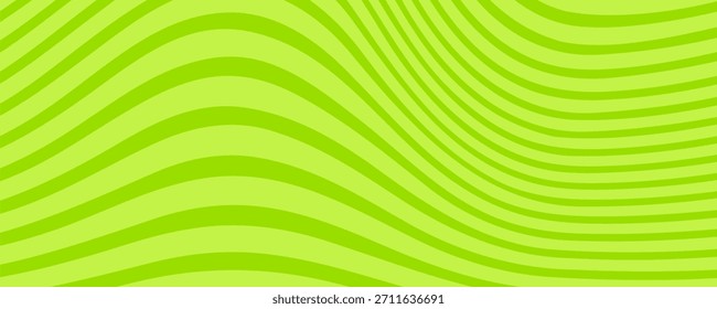 Fondo verde Abstractas con patrón de líneas onduladas hipnóticas. Fondo fresco y natural