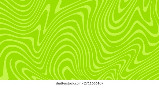 Fondo verde Abstractas con patrón de líneas onduladas hipnóticas. Fondo fresco y natural. eps10