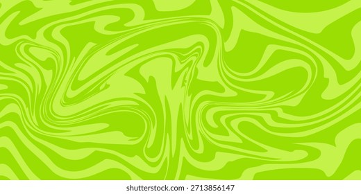 Fondo verde Abstractas con patrón de líneas onduladas hipnóticas. Fondo fresco y natural