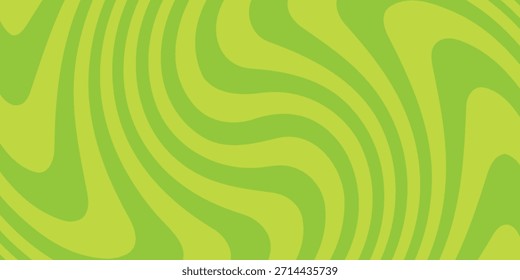 Fondo verde Abstractas con patrón de líneas onduladas hipnóticas. Fondo fresco y natural