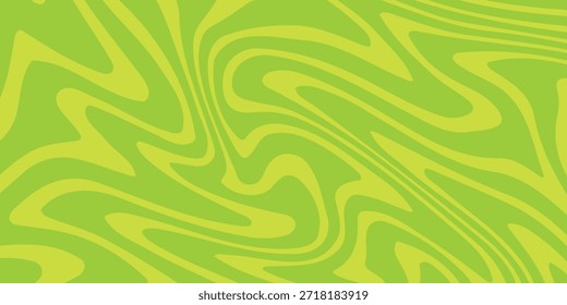 Fundo verde abstrato com padrão de linhas onduladas hipnóticas. Fundo fresco e natural. vetor eps 10.