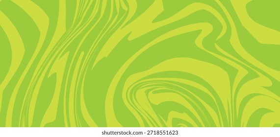 Fondo verde Abstractas con patrón de líneas onduladas hipnóticas. Fondo fresco y natural. 