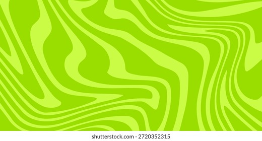 Fondo verde Abstractas con patrón de líneas onduladas hipnóticas. Fondo fresco y natural. Vector eps 10.