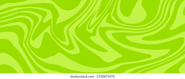 Fundo verde abstrato com padrão de linhas onduladas hipnóticas. Fundo fresco e natural