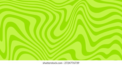 Fundo verde abstrato com padrão de linhas onduladas hipnóticas. Fundo fresco e natural