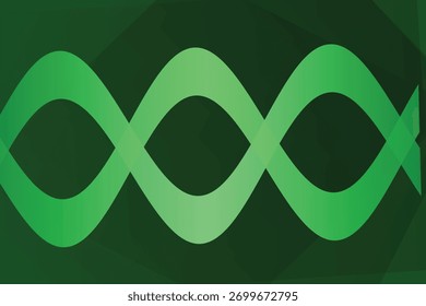 Fondo verde Abstractas con Formas ondulatorias que se cruzan y se asemejan a una hélice de ADN, transmitiendo ciencia y tecnología.