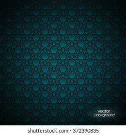 Abstract green background with Islamic geometric seamless pattern