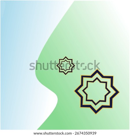 Abstract green background with Islamic geometric star patterns, modern arabic design illustration for culture, tradition, and decorative themes