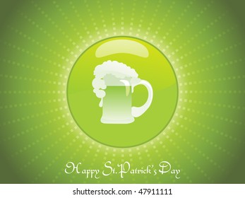 abstract green background with isolated patrick day mug