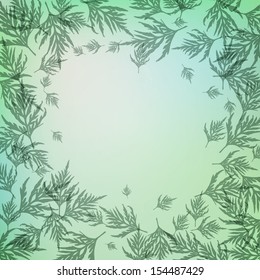 Abstract green background with leaves