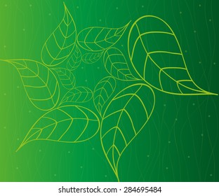 Abstract green background with leaves