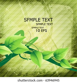 Abstract green background with green leaves.