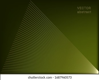 Abstract green background with linear golden gradient texture