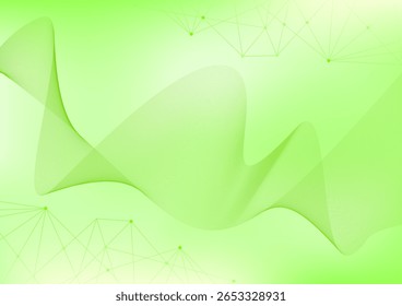 abstract green background with lines and connection point