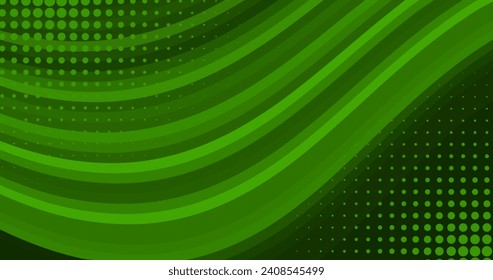 abstract green background with lines and halftone