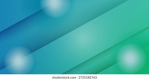 abstract green background with lines, Panoramic template banner and copy space for text or image.