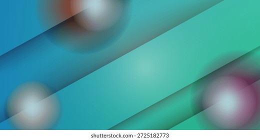 abstract green background with lines, Panoramic template banner and copy space for text or image.