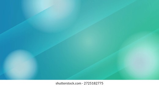 abstract green background with lines, Panoramic template banner and copy space for text or image.