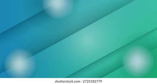 abstract green background with lines, Panoramic template banner and copy space for text or image.
