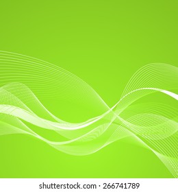 Abstract green background with lines. Vector Illustration. Clip-art