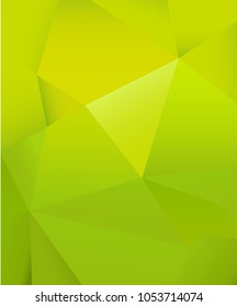Abstract green background with many triangle shapes immitating paper.